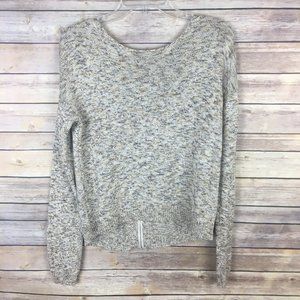 The Limited Women's Sweater Small Brown Gold Metallic Orange Long Sleeve Zipper